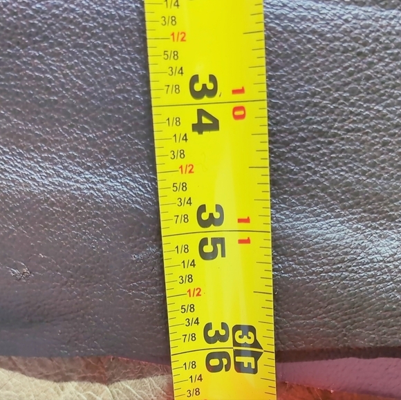 Dark Brown Leather Heavy Upholstery Hide Remnant Approx 36x21 - Picture 4 of 5